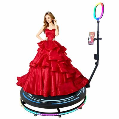 China Event Vanya Portable Automatic 360 Photo Booth Manual Rotary Machine Rotation 360 Glass Photo Booth With Ring Light for sale