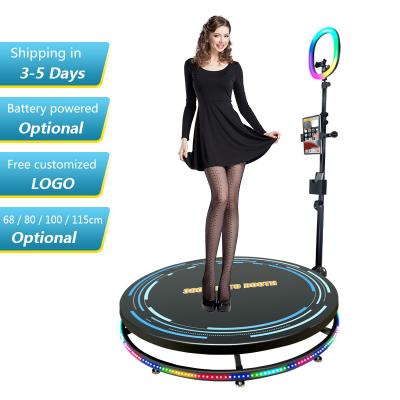 China Event Photo Booth 360 Automatic Slow Rotating 360 Photo Booth With Ring Light Fast Shipped In 48H for sale