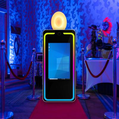 China 2022 Newest Event Mirror Photo Selfie Booth Led Frame Portable Touch Screen Magic Mirror Photo Booth Machine with Camera and Printer for sale