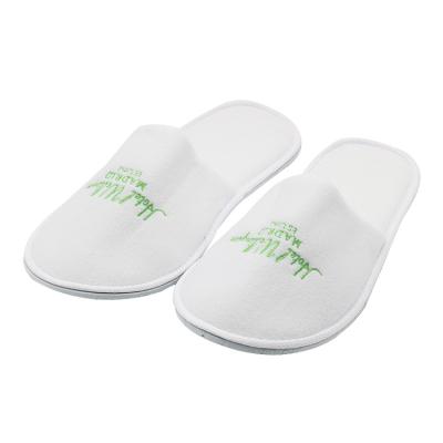 China Fashion Trend Wellington Hotel Custom Velvet Polyester Smooth Slipper Luxury Slipper 5 Star Hotel Slipper for sale