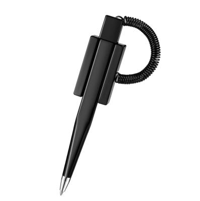 China Exquisite High Quality Metal High Quality Wholesale Fixed Pen Black Ink Corded Ballpoint Pen Counter Pen for sale