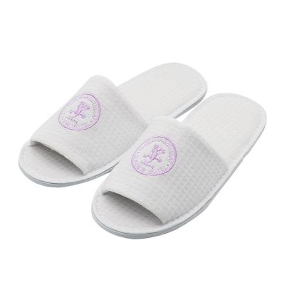 China Indoor Home Outdoor Seaview Hotel Malta High Quality Luxury Waffle Slipper Disposable Open-toe Spa Slipper for sale