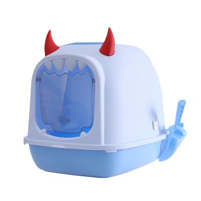 China Pet Clean Products Sustainable Cat Sand Box Toilet Cat Plastic Hot Selling Trash Bin for sale