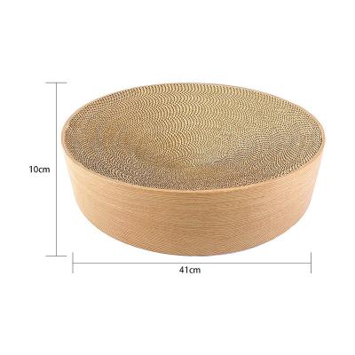 China Viable Wholesale Round Corrugated Cat Supplies Cat Scratching Board For Pet Cat Scratcher for sale