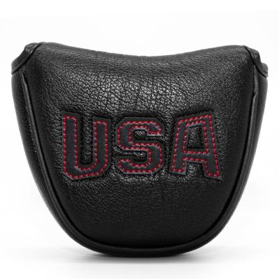 China Hand Made Golf Putter Cover, Golf Club Head Covers For Putter PU Leather Mallet Putter Headcover With USA Magnetic Series for sale