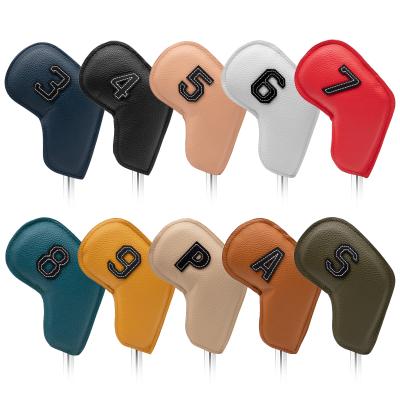 China Oil Edge Glof Club Headcovers Iron Head Cover Set Golf Iron Club Headcovers With Oil Edge Design 4-9 A S P X for sale