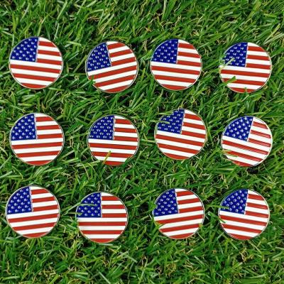 China Custom Logo Marker High Quality Poker Golf American Metal Falg Golf Marker Number Design Golf Ball Marker Wholesale for sale