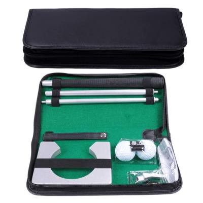 China Factory Price Hand Made Customized Logo Golf Putting Practice Set Kit Golf Putting Set Executive Gift for sale