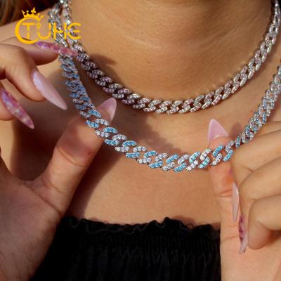 China New Arrival Hiphop Jewelry 9mm Diamond Chain 9mm White Gold Crystal Simulation Plated for sale