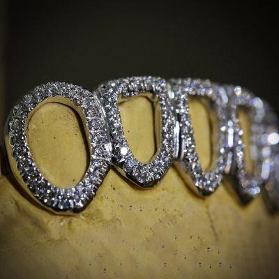 China Custom HIPHOP new arrival grillz teeth moissanite glazed bling grillz teeth hip hop teeth for sale