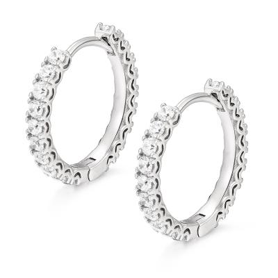 China Pure Zircon Stud Earrings Iced Out Hiphop C-Shaped Earrings S925 Hip Hop Sterling Silver Jewelry BlingBling for sale