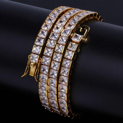 China New Dazzle CZ Diamonds Choker Brass Elegant Luxury Tennis Chain Necklace Drop Shipping for sale