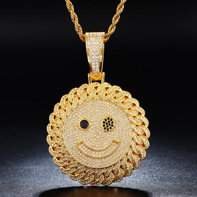 China Hip Hop Jewelry Men Hip Hop CZ Style Iced Out Diamond Simle Pendants 14k Gold Jewelry Wholesale for sale