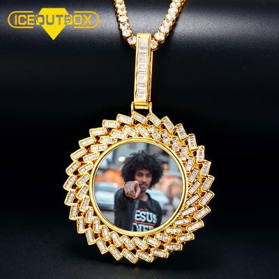 China Newest Photo Chain Necklace Custom Memory Necklace Circle Cuban Chain Shaped Cryatsl Pendants Hip Hop Frame Jewelry for sale