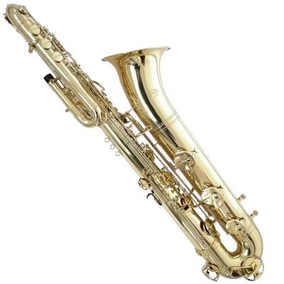 China New Gold Lacquer Design Good Quality Bass Saxophone for sale