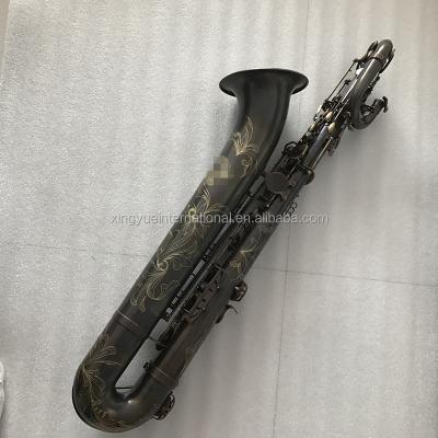 China Vintage H80 Vintage Saxophone Black Brass Material Handsome Engraving Baritone for sale