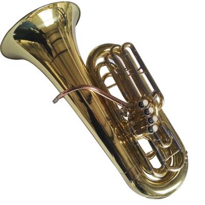 China Gold Lacquer 4 Piston Valve 4/4 Tuba Entry Model Head Musical Instrument for sale