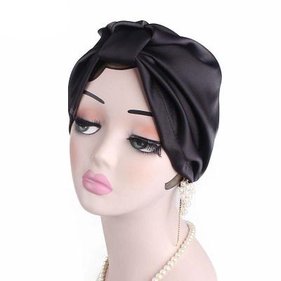 China Custom 100% Plush Night Sleep Multiclor Silk Elastic Single Silk Cap For Women Head Cover for sale