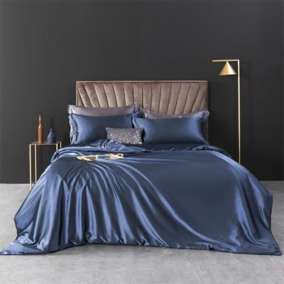 China Fashion Microfiber Color Washed Fabric Luxury High Quality Bright Pure Silky Four-Piece Bedding Set for sale