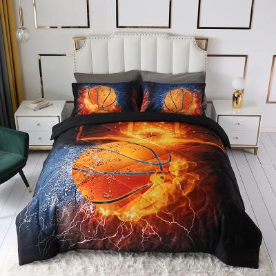 China Nondisposable Home Textile European and American King Queen Bedding 3D Printing 3pcs Ball Comforter Bedding Sets for sale