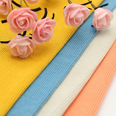 China Wholesale Knitted Elastane Stretch 97%cotton 3%spandex Rib Jersey Fabric For Shirt simple for sale