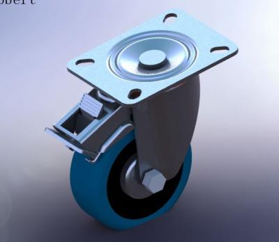 China Industrial Trolley Replacement Caster Wheels Swivel With Double Lock And Brakes for sale