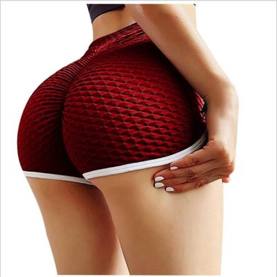 China The breathable sport running yoga crack! crack! Gym Clothing Fitness Sportswear Booty Waist High Shorts Women's Shorts for sale