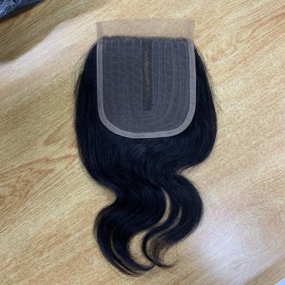 China Cheaper Middle Part Silky Straight Extension Hair Middle Wave 4x4 Lace Closure Making Machine 4x4 Closure Weaves With Closure Free Shipping for sale