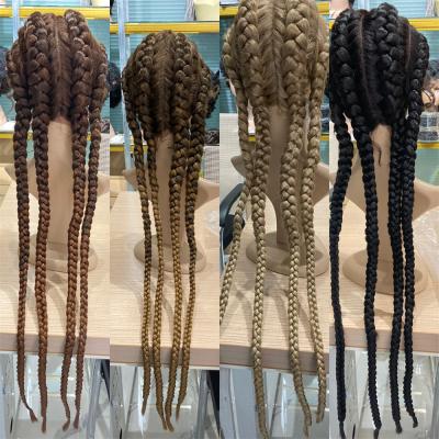 China 3-5years ready to ship Manufacturer High Quality 13*4 Lace Headband Synthetic Hair Braiding Hair Wigs For African for sale