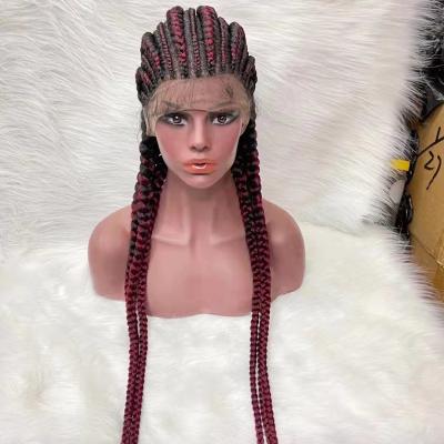 China Popular regular wave and hotsell 30inches 400g high quality affordable braid wigs with long frontal braided wigs synthetic braiding wigs for sale