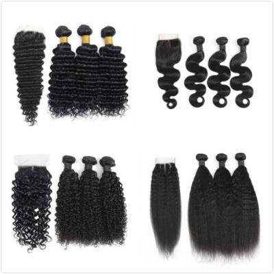 China ALL Brazilian Virgin Hair Extension Bundles Sellers, 12a Grade 100% Peruvian Hair Wholesale Bundles With Closure for sale