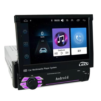 China GPS 1 din 7 inch touch screen auto retractable car MP4 MP5 radio video recorder with BT gps android support auto carplay for sale