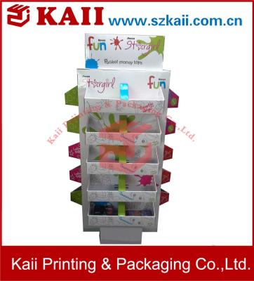 China Folding Cardboard Counter Display Box made of art paper / offset paper, for sale