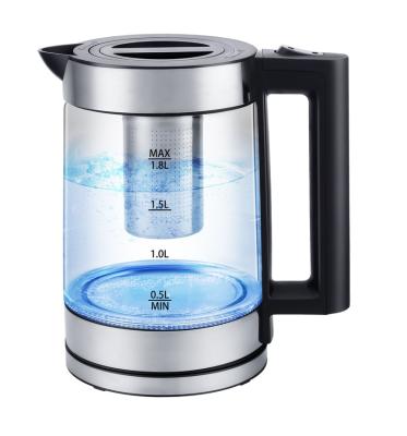 China 360 Degree Factory Good Quality 1.8L Digital Low Rotation Professional Glass Electric Kettle Directly For Tea Coffee With LCD Display Water Heater Jug for sale