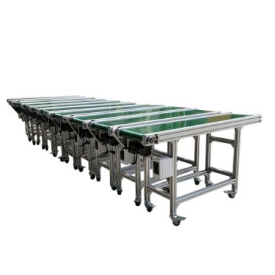 China Simple Operation Factory Customized Assembly Line Industrial Transfer Green PVC Belt Conveyor For Workshop for sale