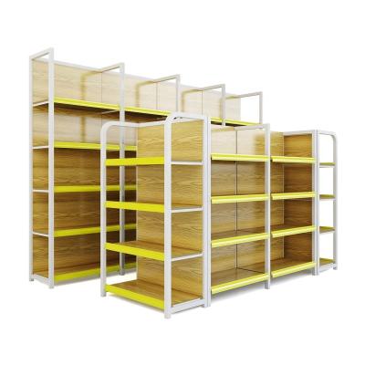 China 5 Layer Supermarket Shelf Single Side Factory Supermarket Shelving Wholesale Modern Store Shelf For Store Rack Supermarket Shelves Wooden Wall Shelving for sale