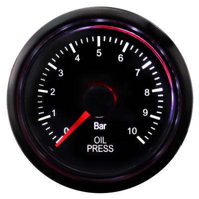 China Universal Car 52mm 12v Whit And Amber LED Display Oil Pressure Gauge With Mechanical Sensor For Car for sale