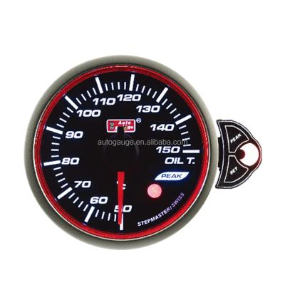 China Oil Pressure Halo Ring Meter 52mm Halo Ring Meter W Peak And Japanese Style Car Oil Pressure Warning Electric Gauge for sale