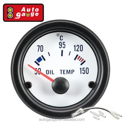 China 52 Mm Plastic Car 12 V Meter With White Face And Black Rim Electrical Oil Temperature VDO Gauge for sale