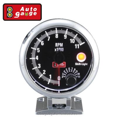 China 95 Mm Tachometer Automobile Car Gauge Meter RPM LED Display Black Face Silver Rim 95mm for sale