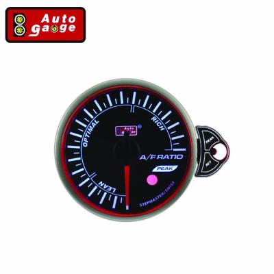 China Air Fuel Ratio Gauge LED 52mm Air Fuel Gauge With White And Amber Blue Lighting Black Face Meter For Automobile for sale