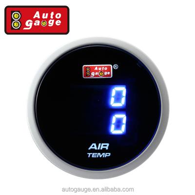 China 52 Mm Aluminum Electric Auto Gauge For Car With Blue Sensor Digital LED Dual Air Temp Gauge for sale