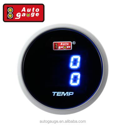 China 52mm Dual LED Electric Temp Gauge Electric Blue Digital Display Car Sensor Contain Dual Wate 52mm Oil Temp Gauge Kit for sale