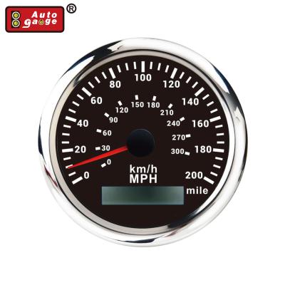 China Gauge Types 85 Mm Double Dial 200 MPH White LED Included GPS Sensor GPS Tachometer Odometer Waterproof For Car Boat Truck for sale