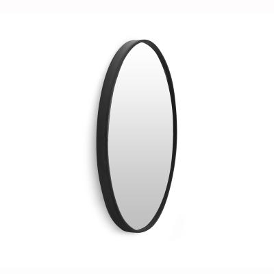 China Eco - Friendly Antique Black Metal Covered Round Wall Mirror For Home Decoration for sale