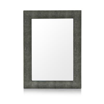 China Rectangle Eco - Friendly Untreated Leather Decorative Wall Mounted Mirror Frame for sale