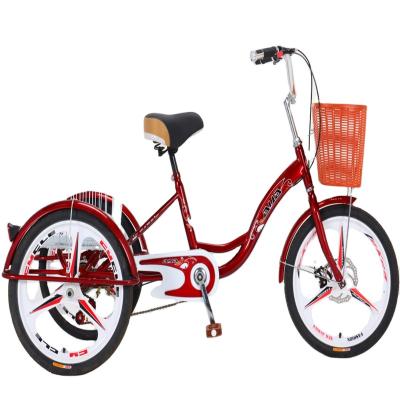 China Factory Wholesale 2022 New Design Aluminum Alloy Retro Three Wheel Tricycles Adult Red Electric Bikes for sale