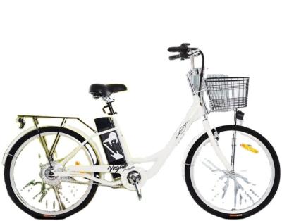 China Wholesale 24 Inch OEM Electric Bicycle Princess Long Range EBike 2022 New Design Steel White Electric Bike for sale