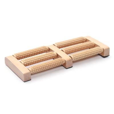 China Best Selling Natural Wooden Foot Personal Body Relaxing Wheels Wooden Foot Massager for sale