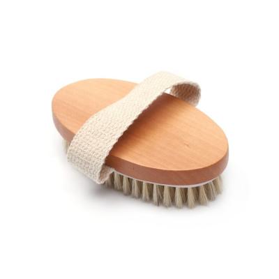 China All Natural Body Brushing Detangler Original Style Premium Dry Brush With Fabric Handle for sale